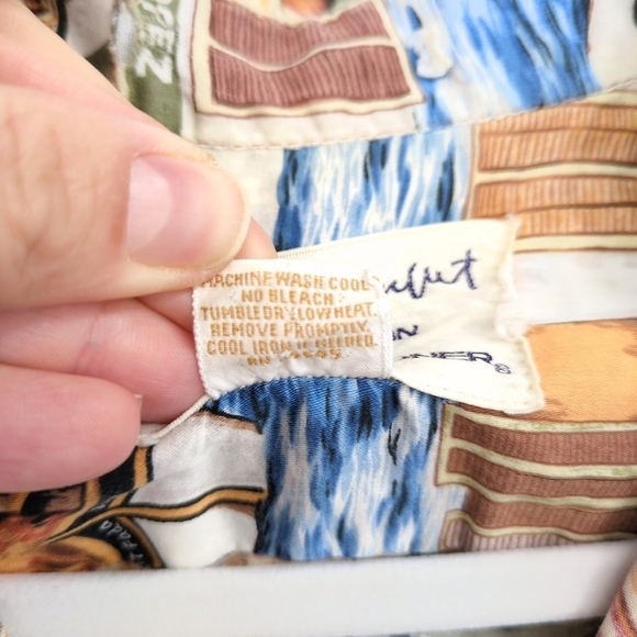 Reyn Spooner Collection Guy Buffet French Town Boats European Men's Shirt Large‎ - Picture 9 of 9